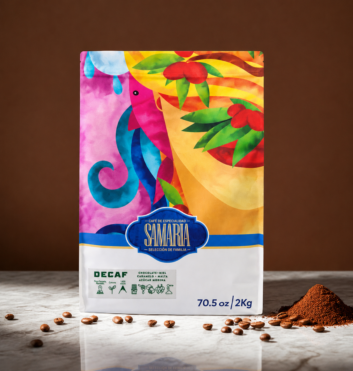 Café Samaria Descafeinado en Grano o Molido - 2kg
