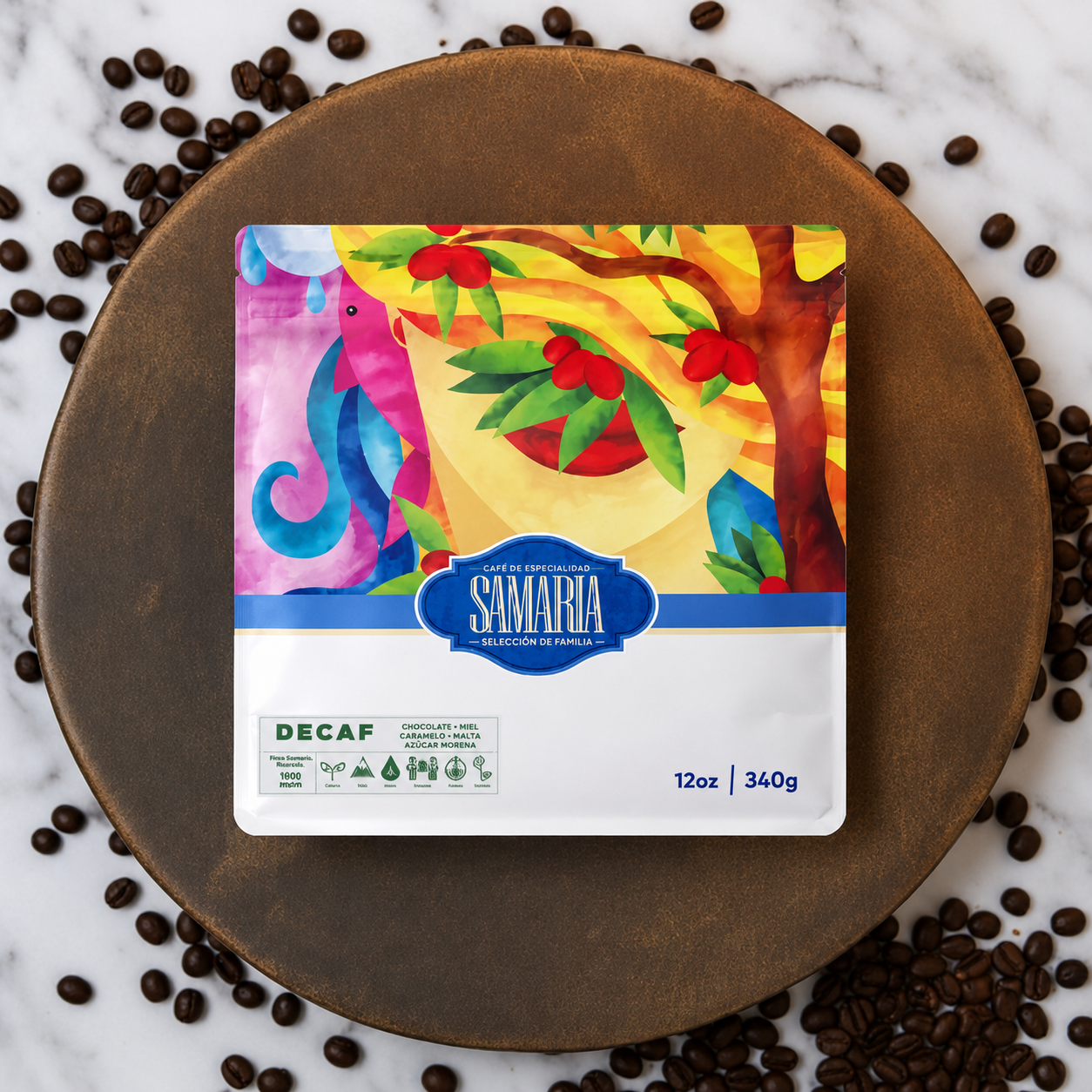 Café Samaria Descafeinado en Grano o Molido- 340g