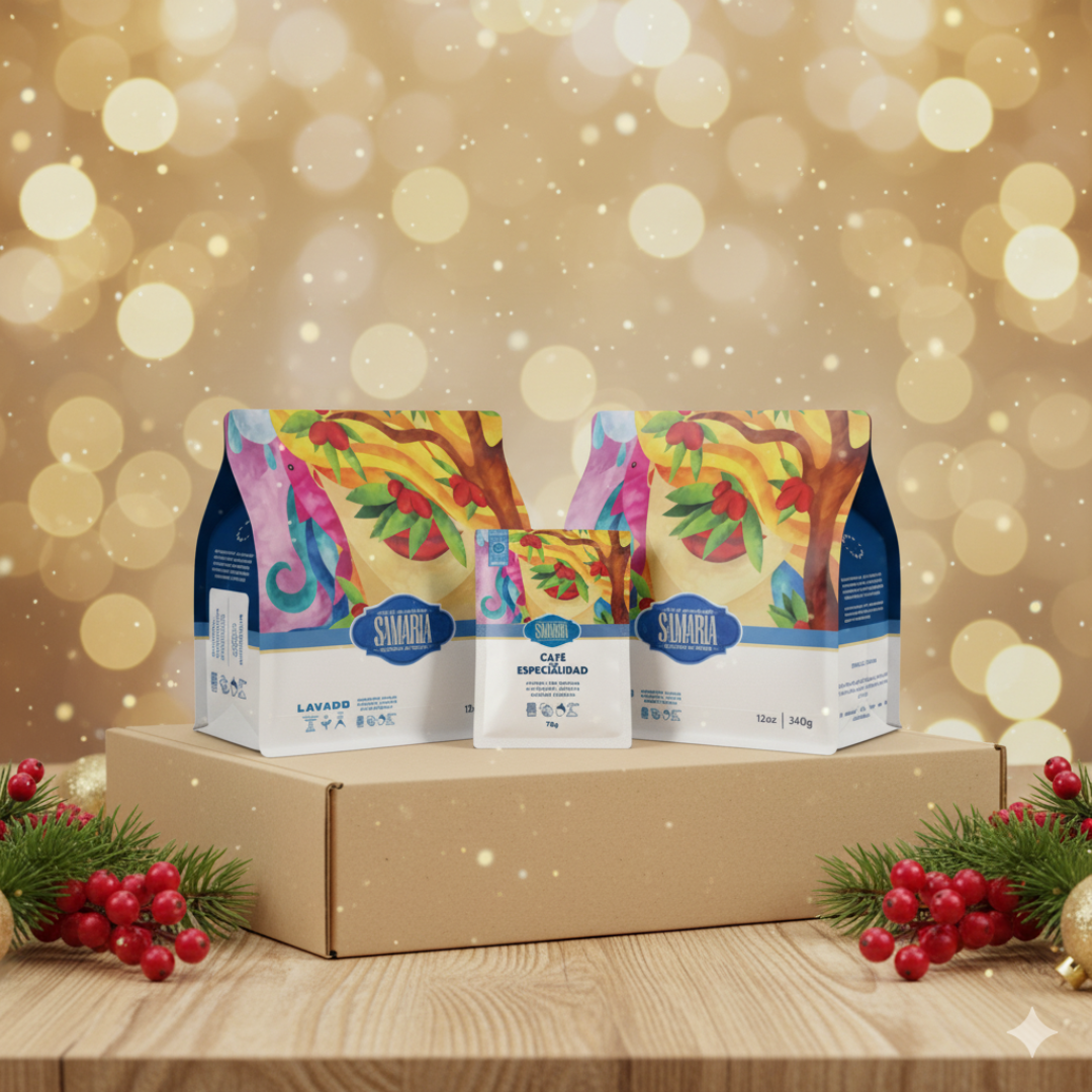 Kit Herencia Samaria | 2 cafés 340g + un sachet 70g + caja + tarjeta